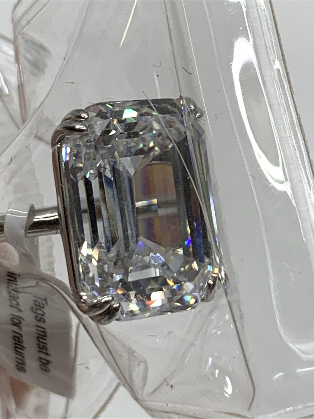 PAFIDDY 9.0 CT Luxury Emerald Cut Solitaire Engagement Ring Women's Size 4.5