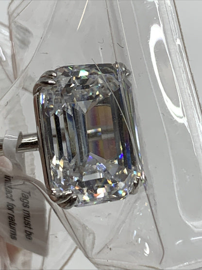 PAFIDDY 9.0 CT Luxury Emerald Cut Solitaire Engagement Ring Women's Size 4.5