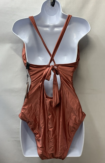 La Blanca Women One Piece Swimsuit High Neck Keyhole Island Goddess Size 16