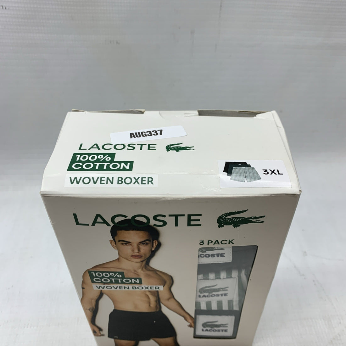 Lacoste Men’s 3XL 100% Cotton Woven Boxers Classic Fit Soft Underwear - 3 PACK