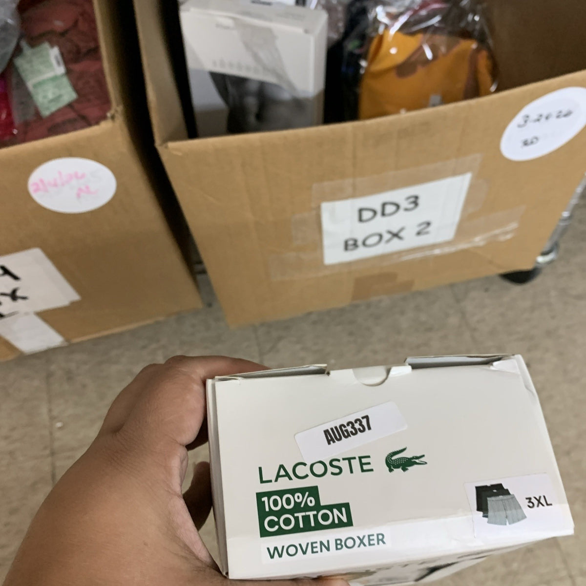 Lacoste Men’s 3XL 100% Cotton Woven Boxers Classic Fit Soft Underwear - 3 PACK