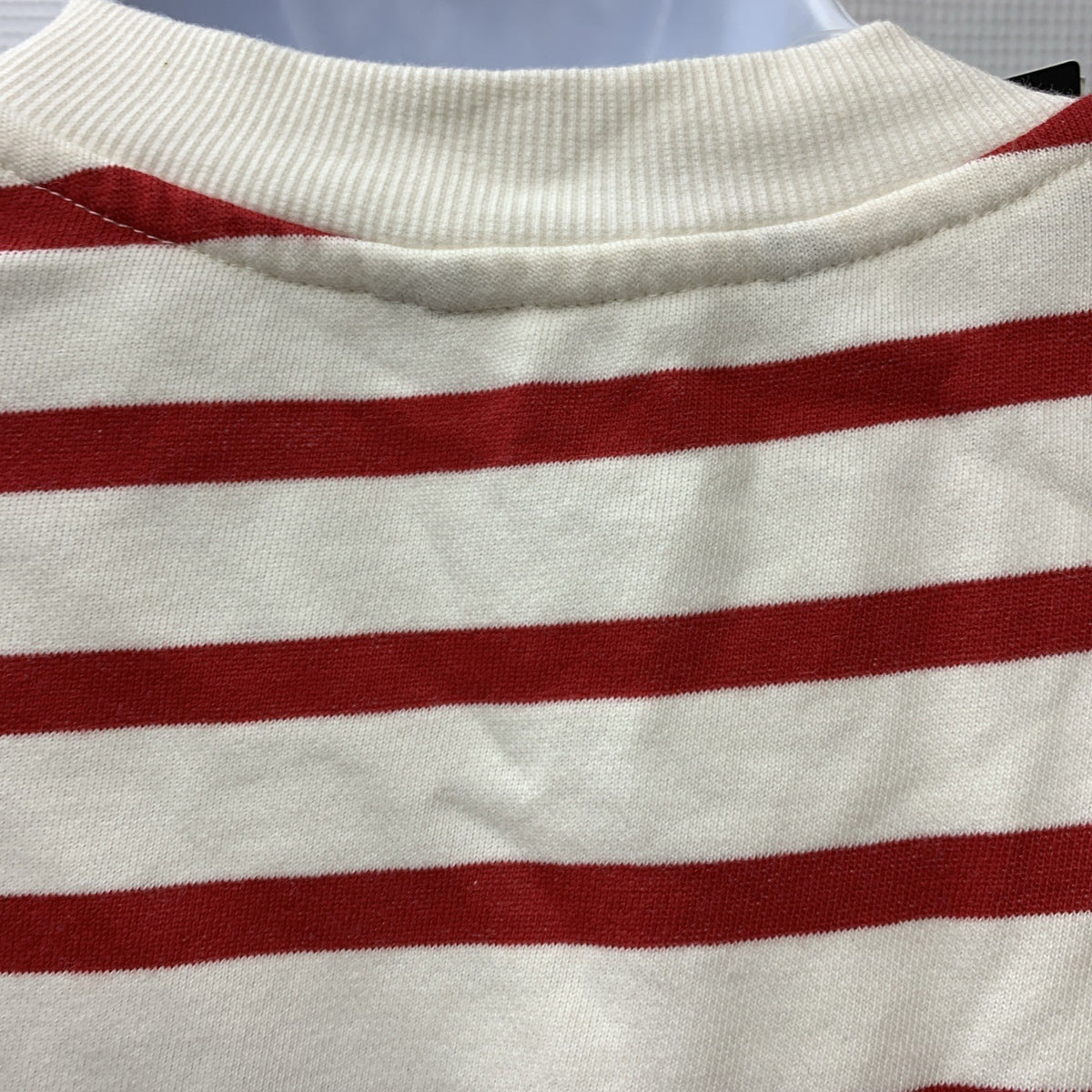 Lauren Women Button-Trim Striped Sweatshirt Long Sleeve Crewneck Straight-fit M