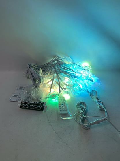 Permanent Pool Lighting System, 148FT 32 LED RGB+IC Pool Lights, 24V Low Voltage