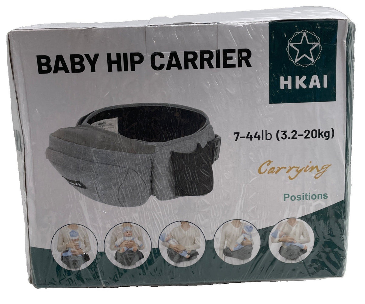 HKAI Baby Hip Seat Carrier 5-in-1 with Pockets for Newborns & Toddlers Gray