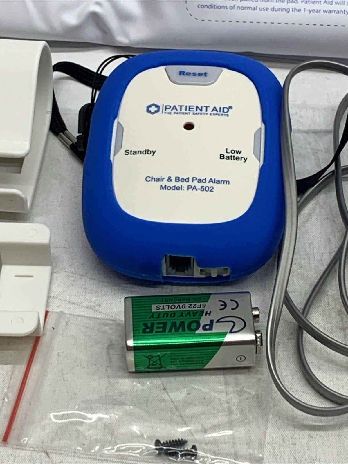 Patient Aid PA-502 Bed Alarm with 10" x 30" Motion Sensor Pad & Wired Device