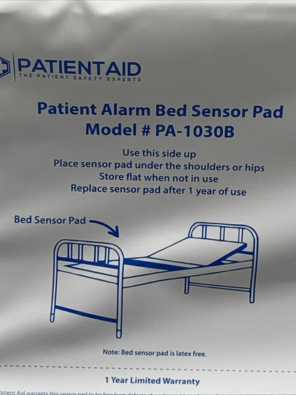 Patient Aid PA-502 Bed Alarm with 10" x 30" Motion Sensor Pad & Wired Device