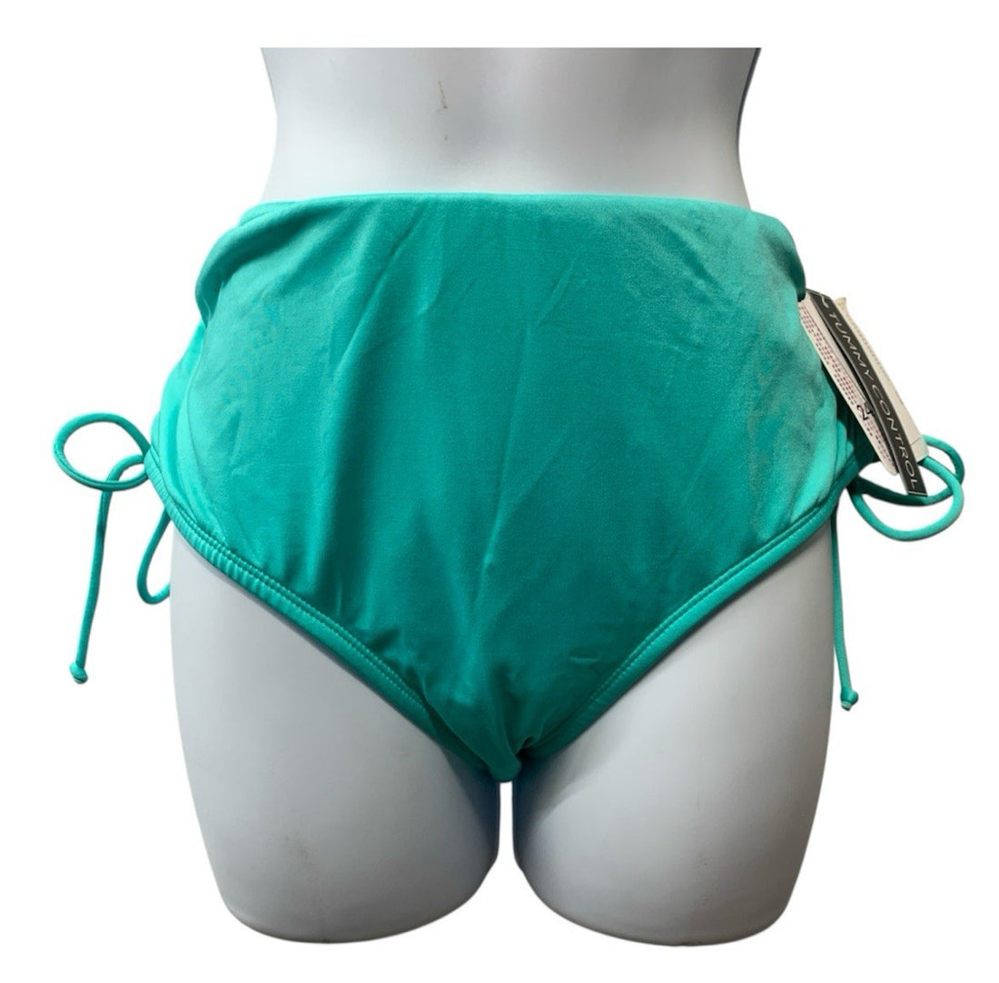 24th & Ocean Women's Mid Waist Side Tie Hipster Bottom Beach Swimwear Size 14