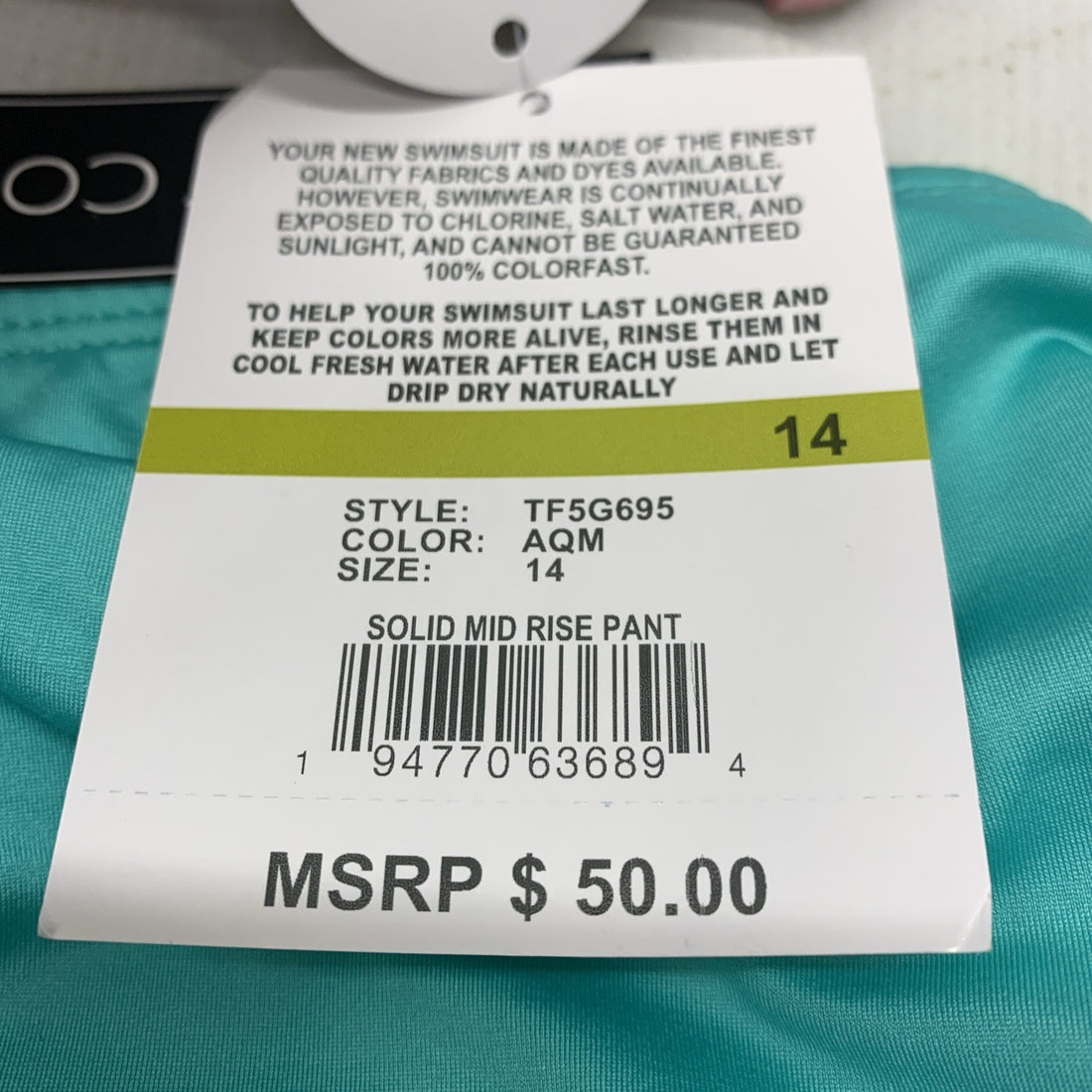 24th & Ocean Women's Mid Waist Side Tie Hipster Bottom Beach Swimwear Size 14