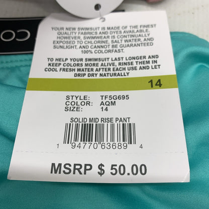 24th & Ocean Women's Mid Waist Side Tie Hipster Bottom Beach Swimwear Size 14
