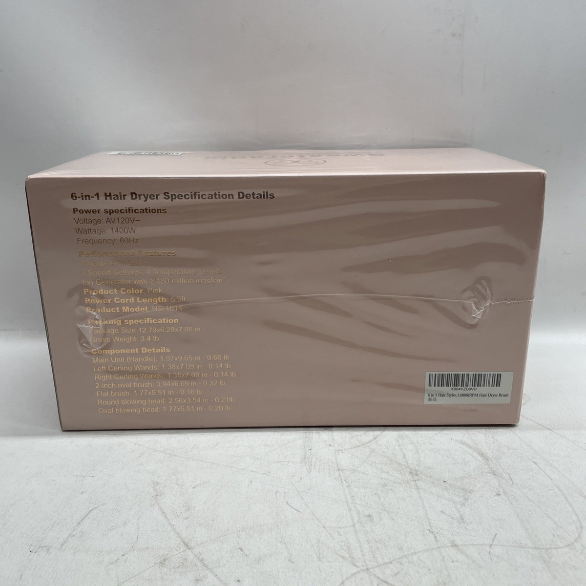 6 in 1 Air Hair Styler, 1400W High Speed Ionic Hair Dryer with Wrap Curlers