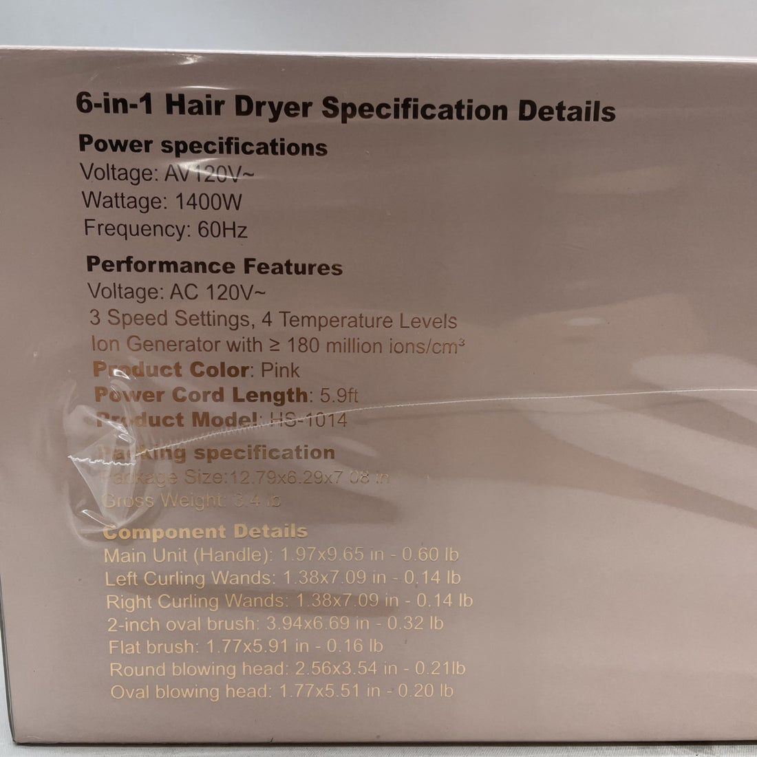 6 in 1 Air Hair Styler, 1400W High Speed Ionic Hair Dryer with Wrap Curlers