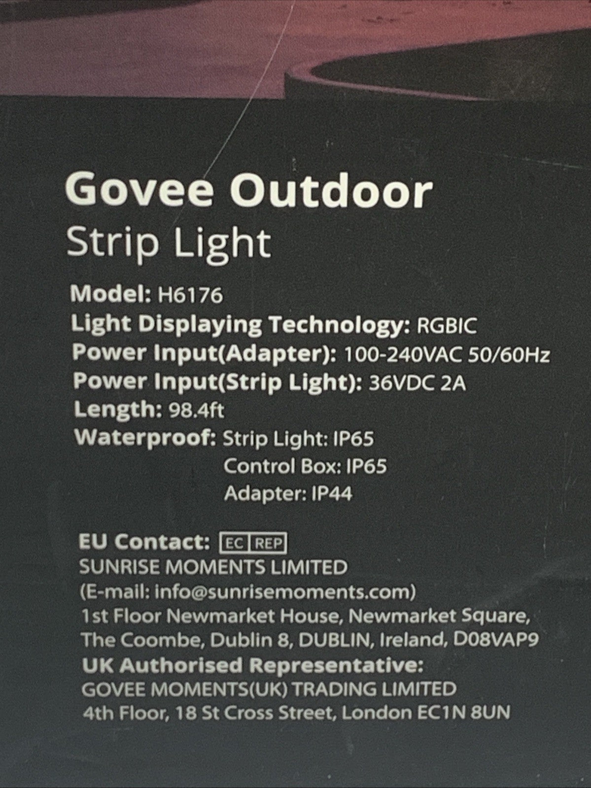 Govee H6176 Outdoor LED Strip Lights 98.4ft Smart Outdoor Lights Work with Alexa