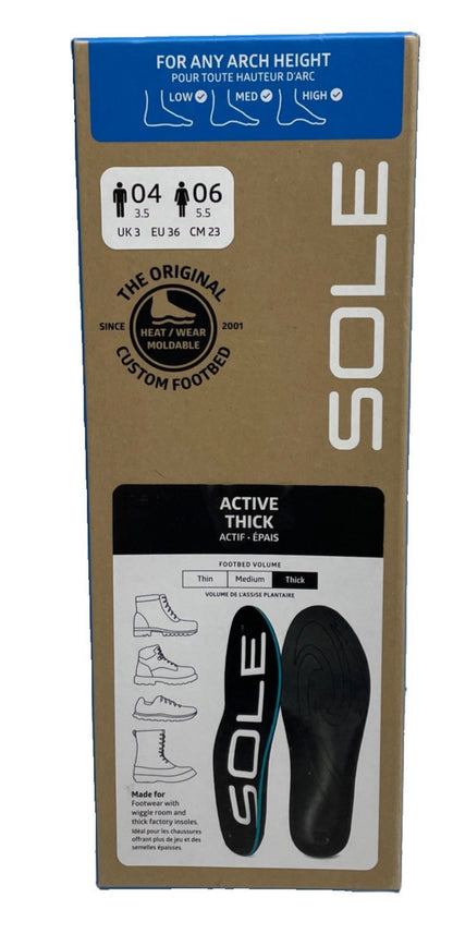 Sole Active Thick Insoles for Any Arch Height Size Men’s 4 Women’s 6 - 1 PAIR