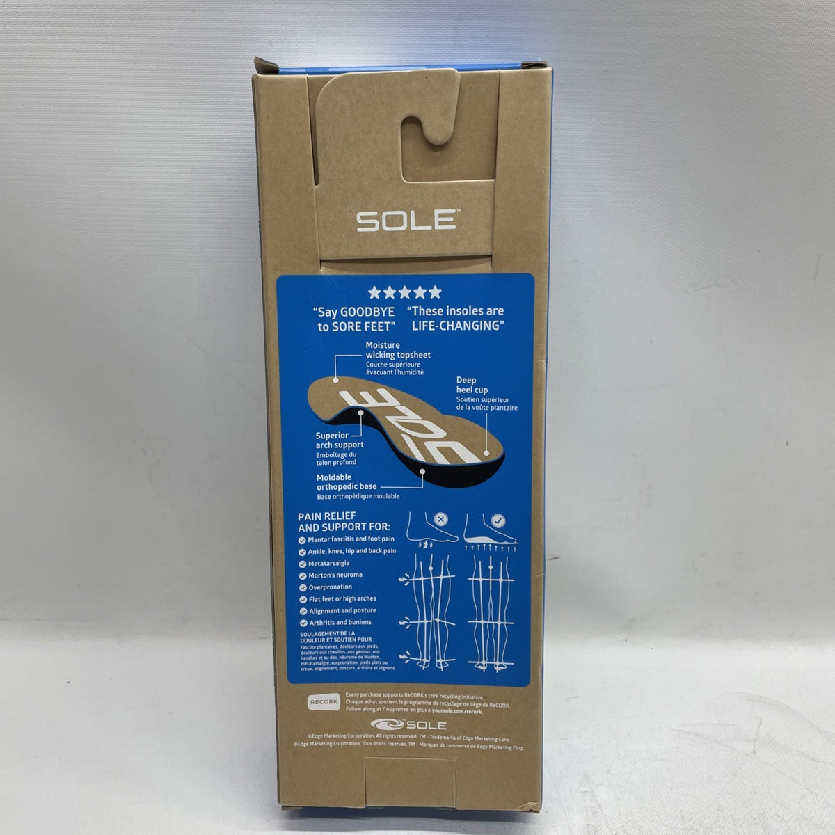 Sole Active Thick Insoles for Any Arch Height Size Men’s 4 Women’s 6 - 1 PAIR