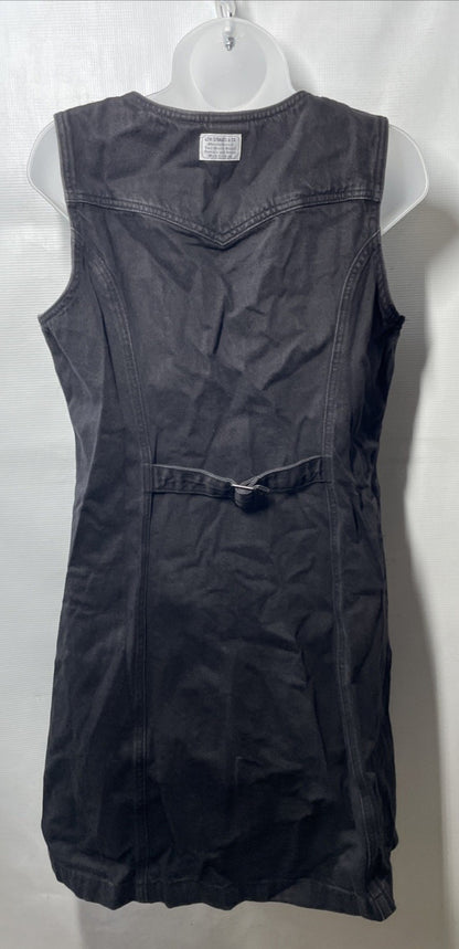 Levi's Women's Vianna Denim Button-Front Vest Dress V-neck Sleeveless Large
