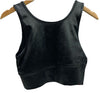 Andrew Marc Sport Women's Large Liquid Reversible Crop Tank Top Metallic Black