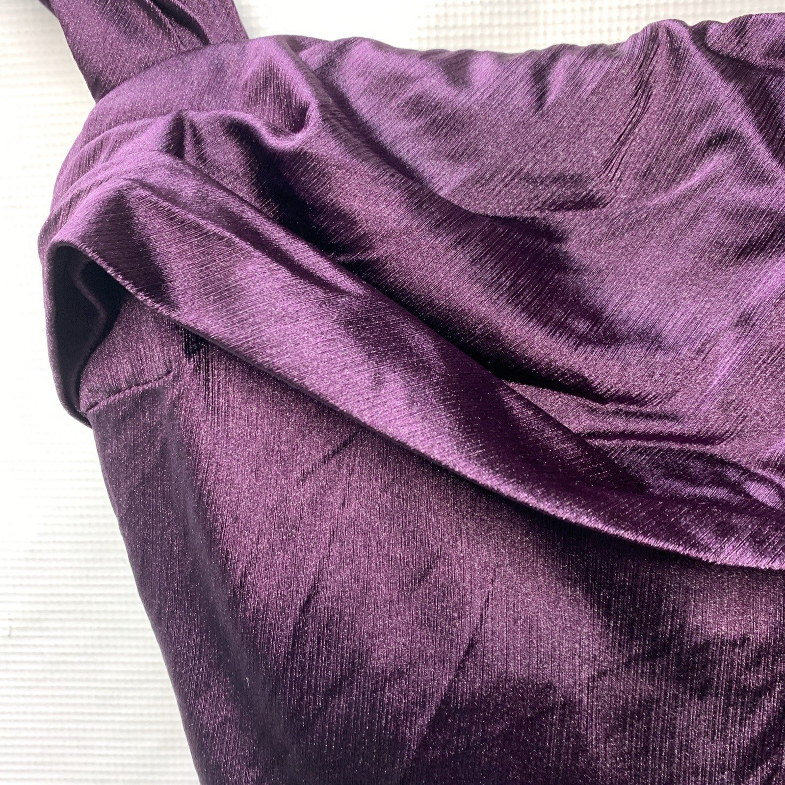 Popilush Women's Long Maxi Dress Shapewear Bodycon Ruched High-Slit Purple Large