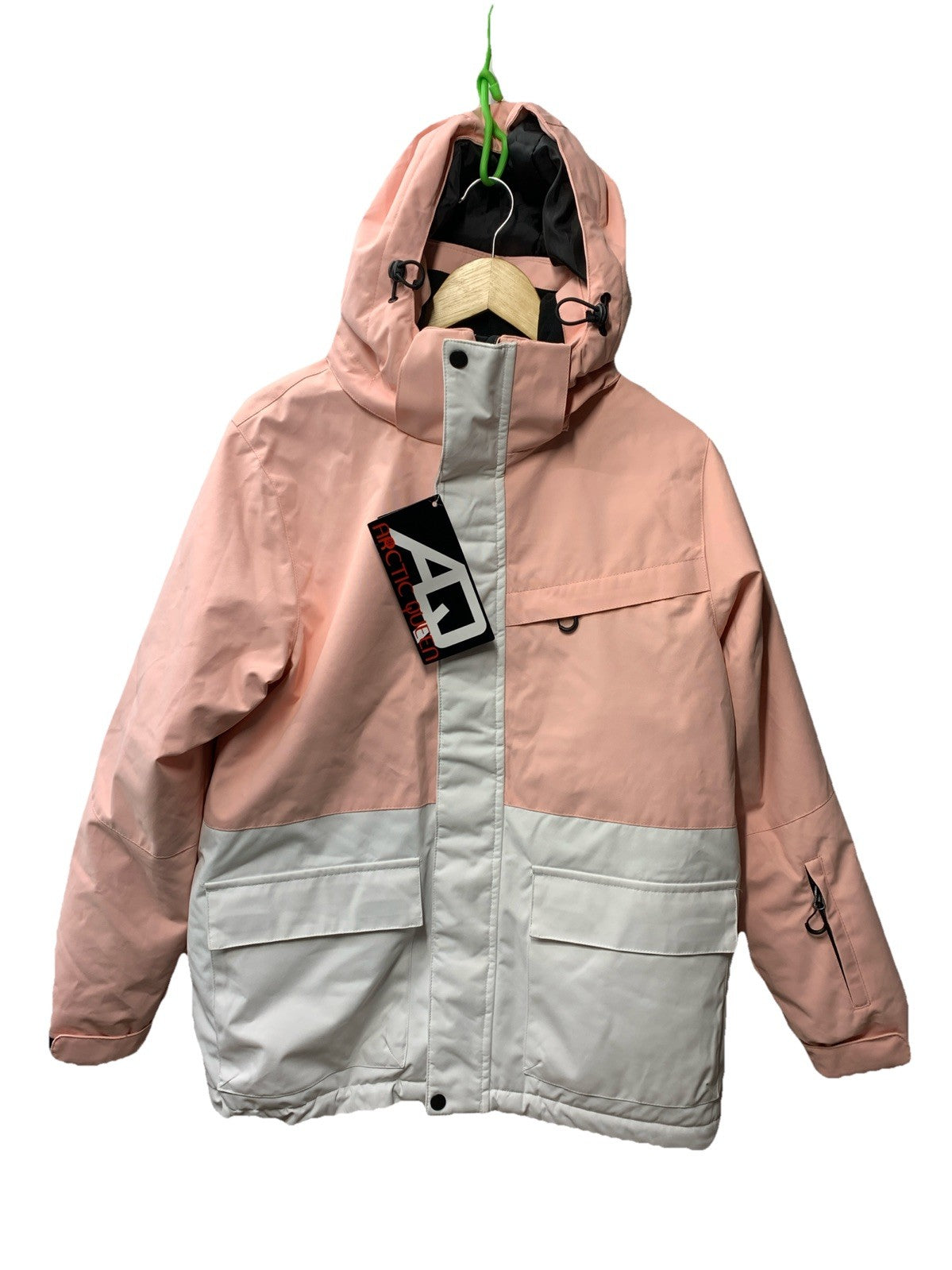 Attic Queen Winter Waterproof Skiing Jacket w/Hood & Pocket Size M Long Sleeve