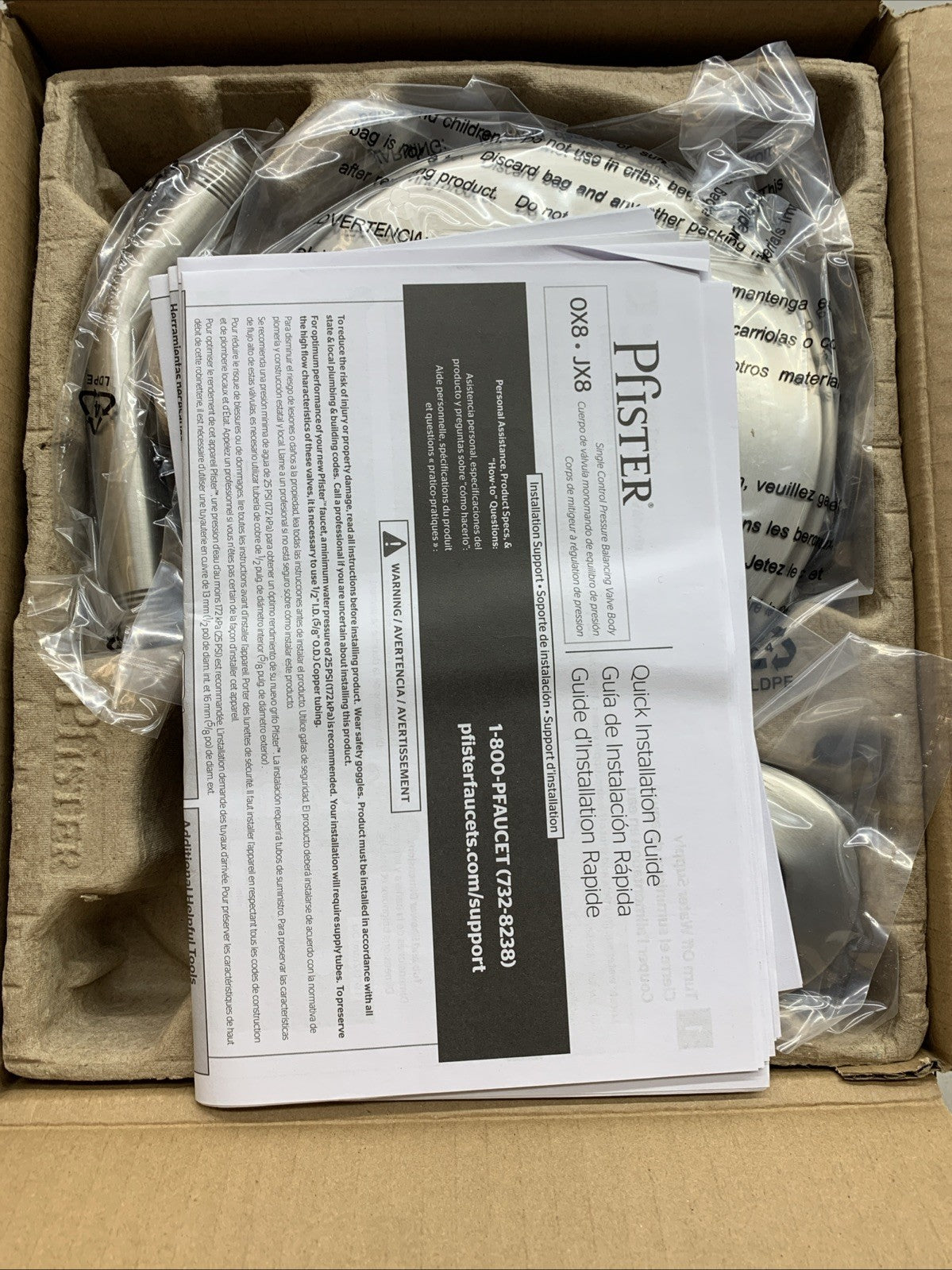 Pfister Willa 8P8-WS2-MALSGS Single Control Tub & Shower Trim Kit Brushed Nickel