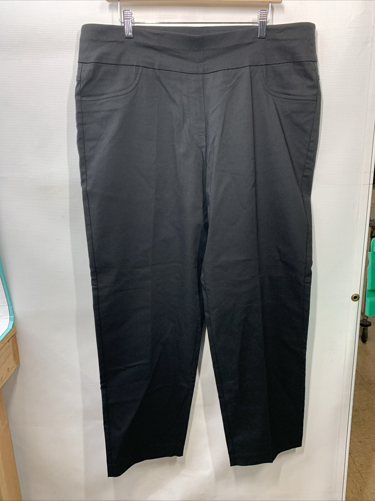 Ruby Rd Pull On Stretch Pants M Black Slimming Contour Waistband Pants Size 20W