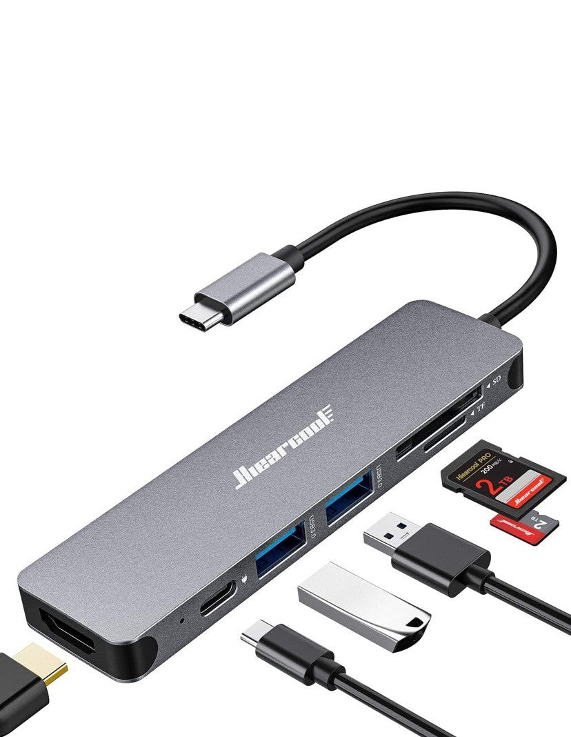Hiearcool USB C Hub, USB C Multi-Port Adapter 7IN1 for MacBook Pro 7IN1 100W