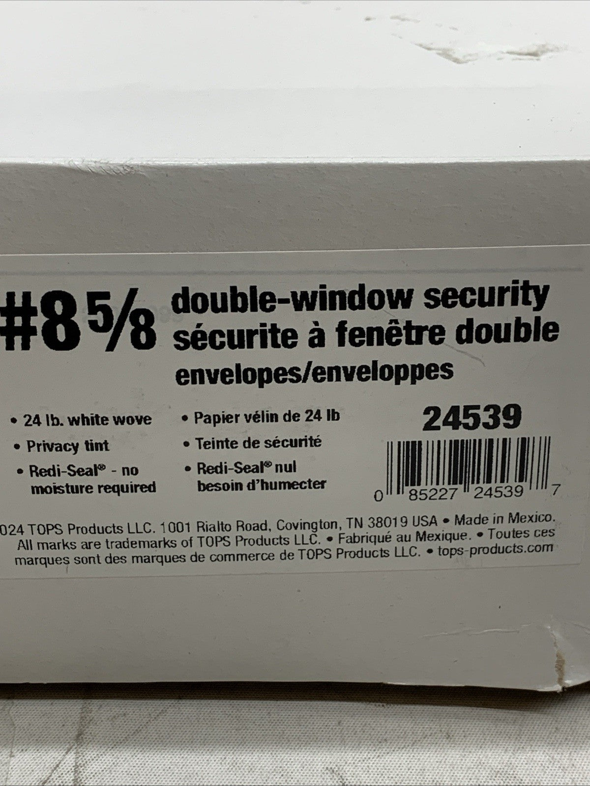 Quality Park 24539 #8 5/8 Redi-Seal Double Window Security Envelopes. Box (500)