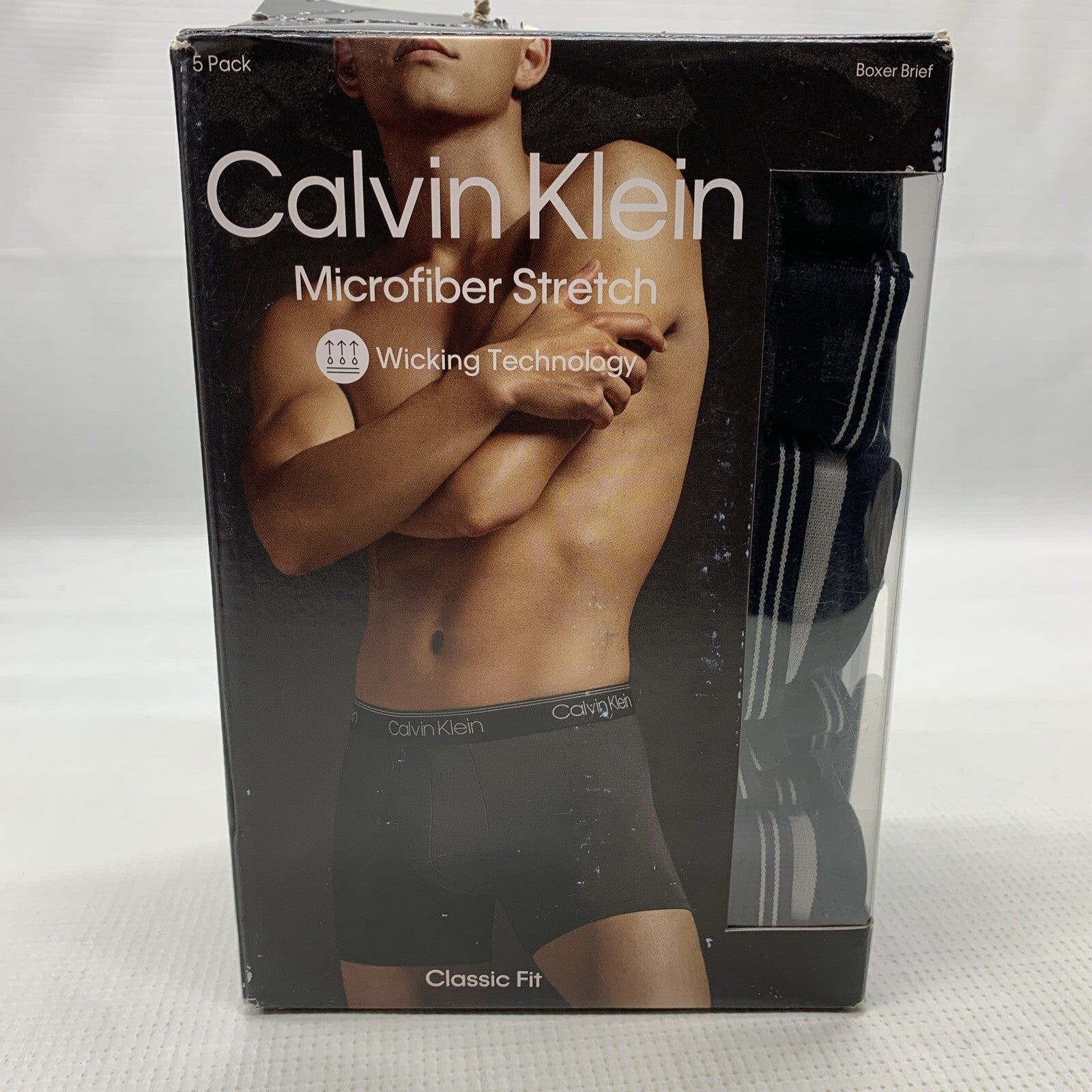 Calvin Klein Mens Microfiber Stretch Tagless Boxer Brief NB2269 Size XL - Pack 5