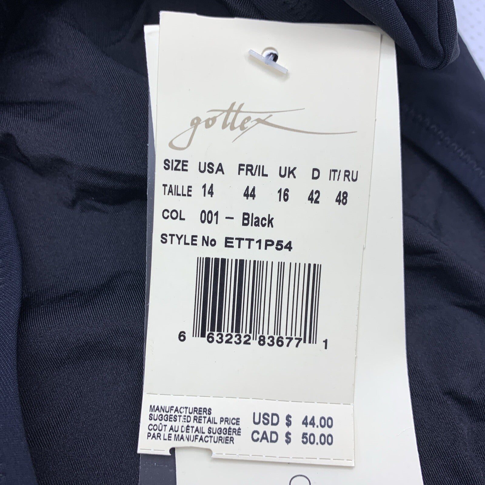 Profile by Gottex Women's Standard Basic Swimsuit Bottom Underwear Size 14 Black