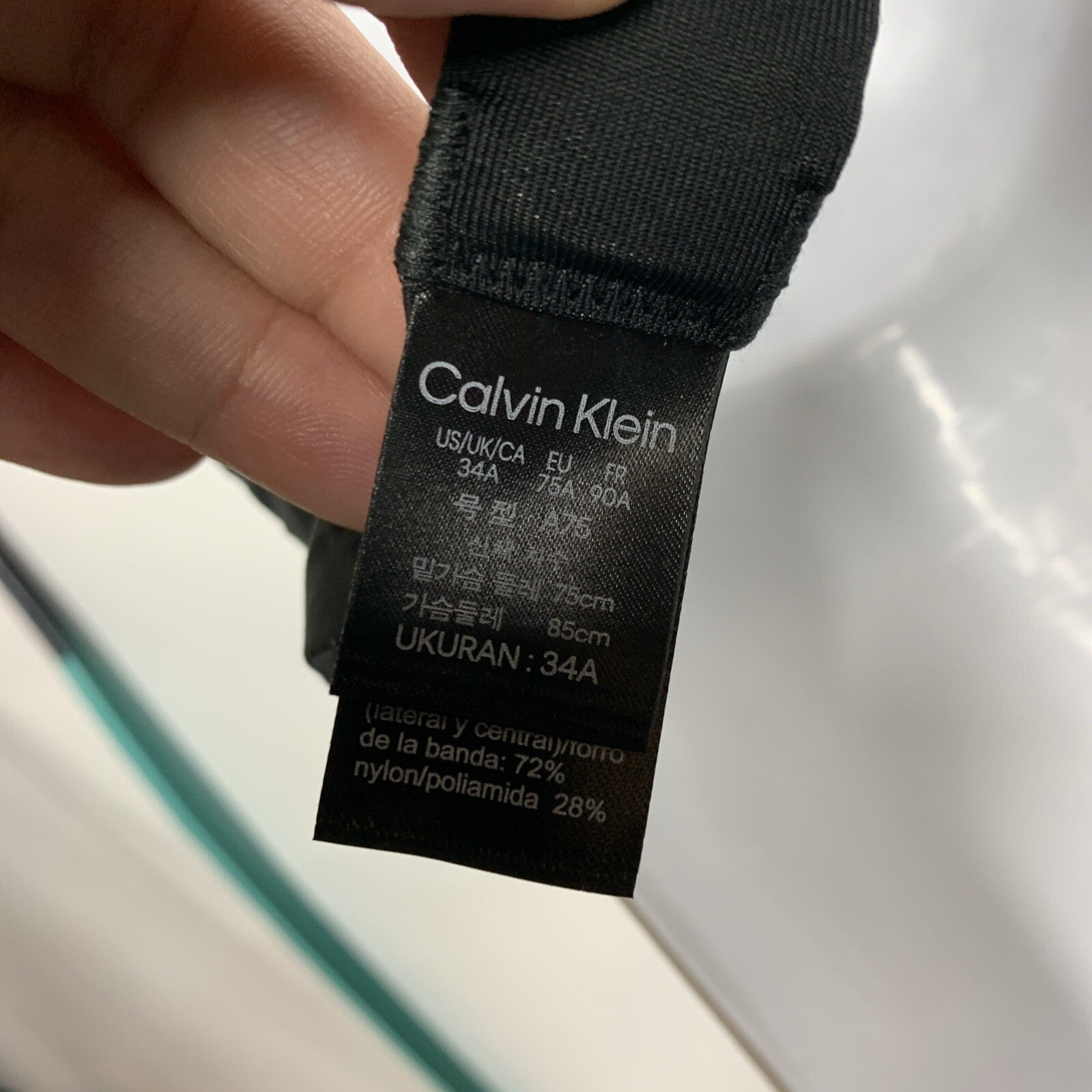 Calvin Klein Perfectly Fit Modern T-Shirt Bra 34A Black Underwire Thin Padding