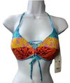 Body Glove Baby Love Molded Cup Triangle Push Up Bikini Top Swimsuit XL Tropical