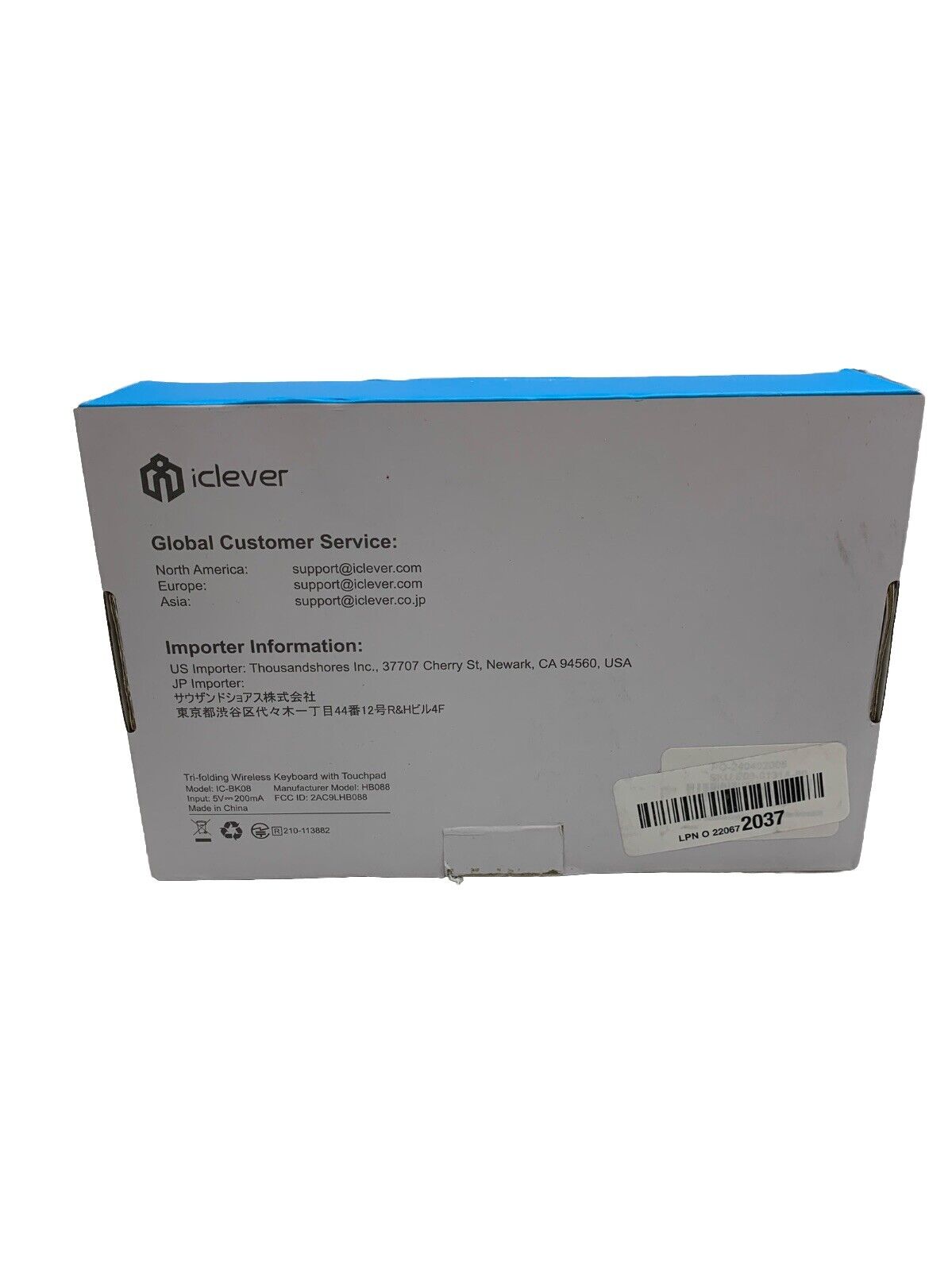 Iclever Keyboard Folding Bluetooth USB Touch Pad 3 Devices Can Be Switched IC-BK
