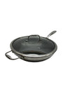 HexClad Hybrid Nonstick 12-Inch 2-Piece Cooking Wok Cookware w/Cover Lid - USED