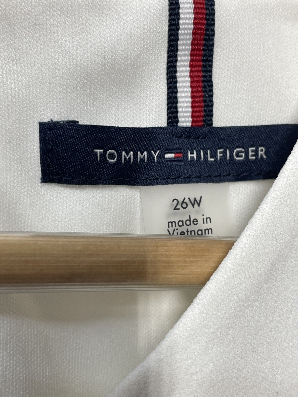 Tommy Hilfiger Women's Plus Size Mock Collar Sleeveless Dress Size 26W White