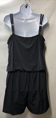 Maxine Of Hollywood MW9MD45 Swim Romper One Piece Swimsuit 20W Black Swimwear