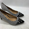 J. Reneé Women's Khinsley Pump Sandal Black/White Houndstooth 11W Pointed Toe