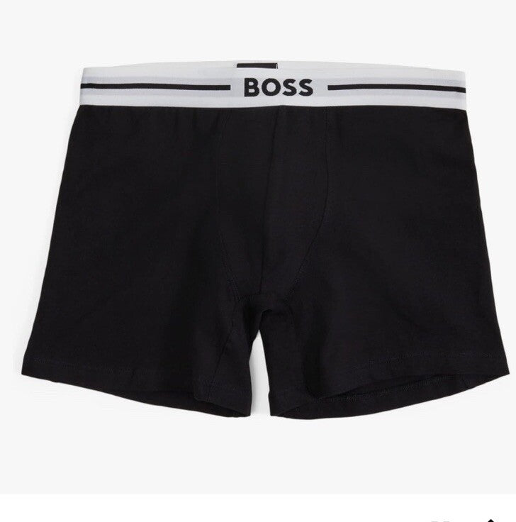 Hugo Boss Men's Bold Boxer Trunks Medium Organic Cotton Blue Navy Black - 3 Pack