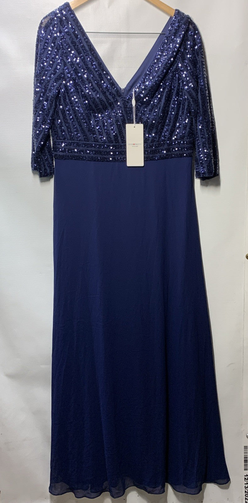 Ever-Pretty Women Elegant V-Neck Long Sleeve Sequin Party Cocktail Dress Size 16