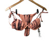 Women's Nasty Gal tie-dye V-wire 3-piece maxi skirt bikini set with swimwear style, size 6, featuring colorful patterns and fabric details.