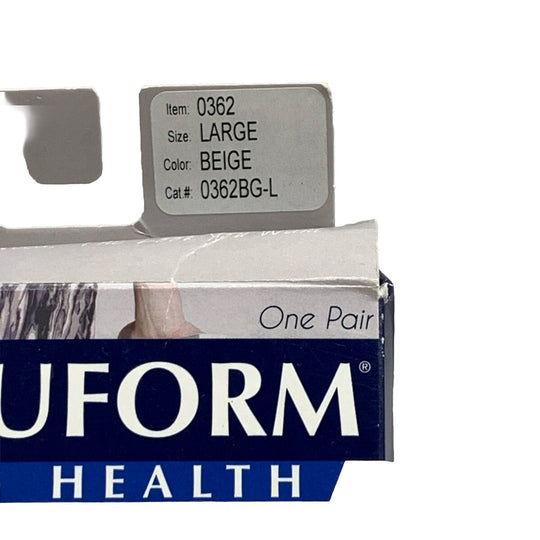 TRUFORM Leg Health 20-30mmHg Opaque Thigh High Stockings Beige Large Open Toe