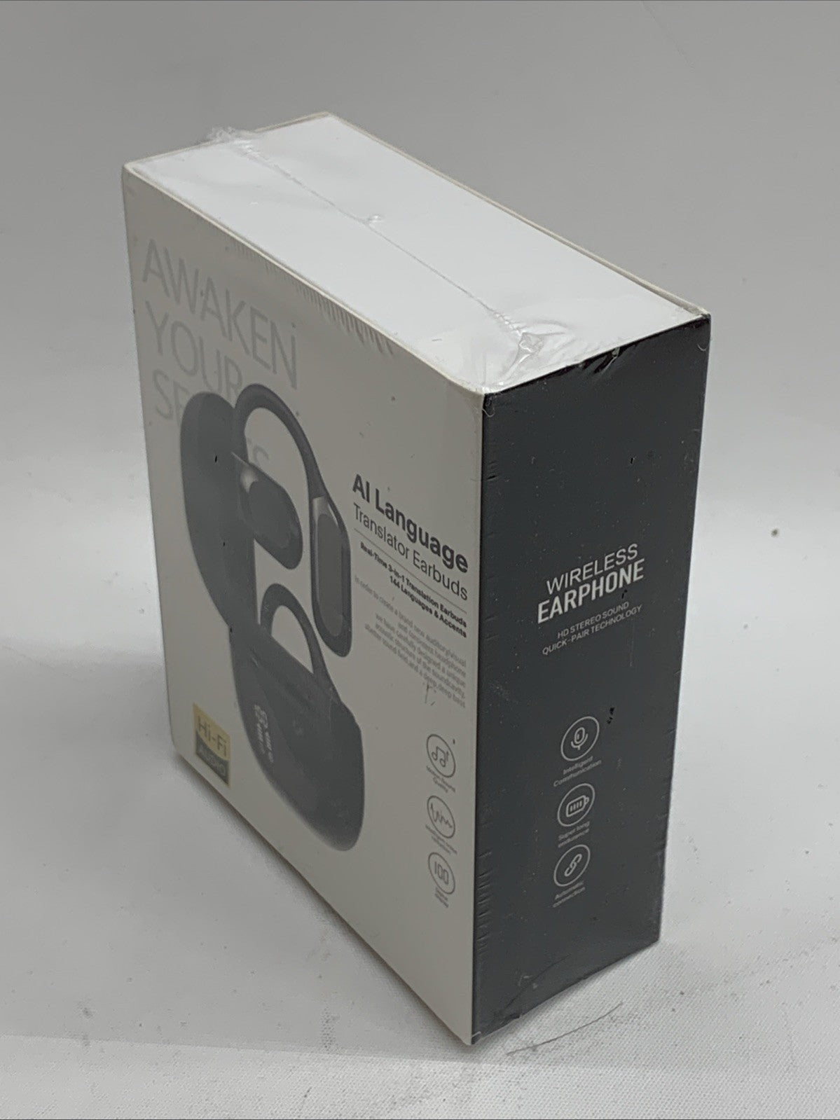 Ai Language Translation Earbuds Wireless Earphones Black Real-Time 3in1 144 Lang