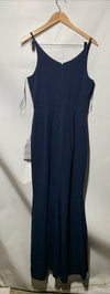 Dress The Population Iris Spaghetti Strap Plunging Long Dress Size M Dark Blue