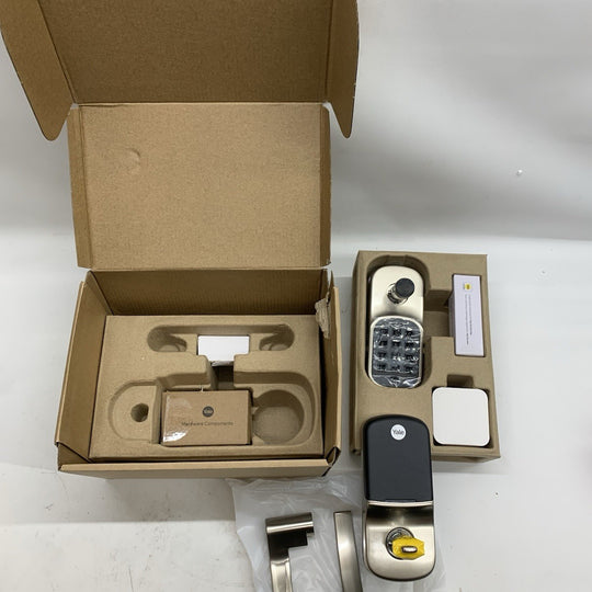 Yale Satin Nickel Assure Lock Entry Door Handle with Wi-Fi Connected Keypad