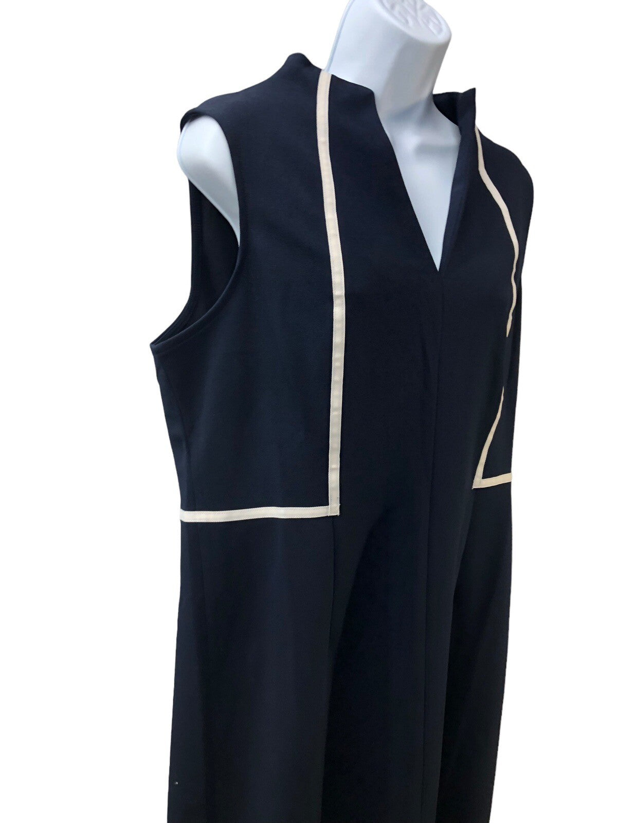 Donna Morgan Women's Notch Neck Sleek Sheath Dress Office Workwear Blue Size 14