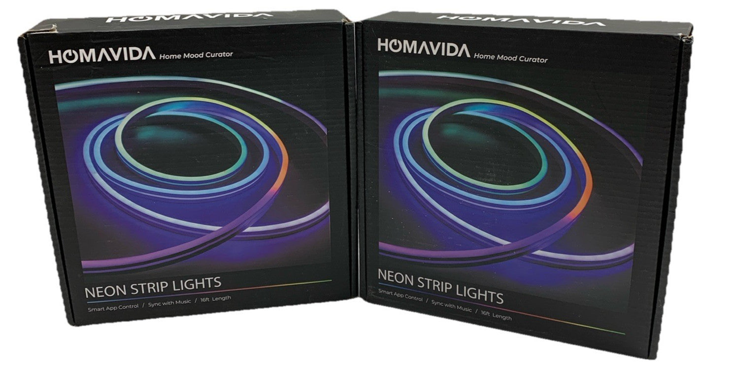 Led Neon Rope Lights 16.4’ Rgb Led Strip Lights with App/Remote Control - 2 Pack