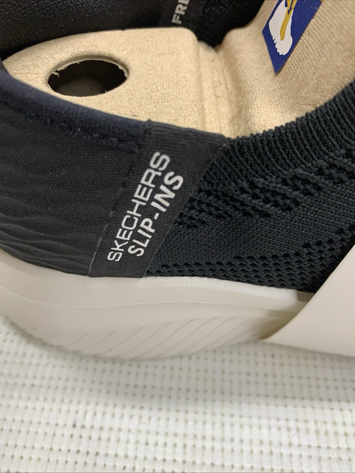 Skechers Womens Slip-Ins Ultra Flex 3.0 Shoes Black/White 149710 Size 8 Wide fit