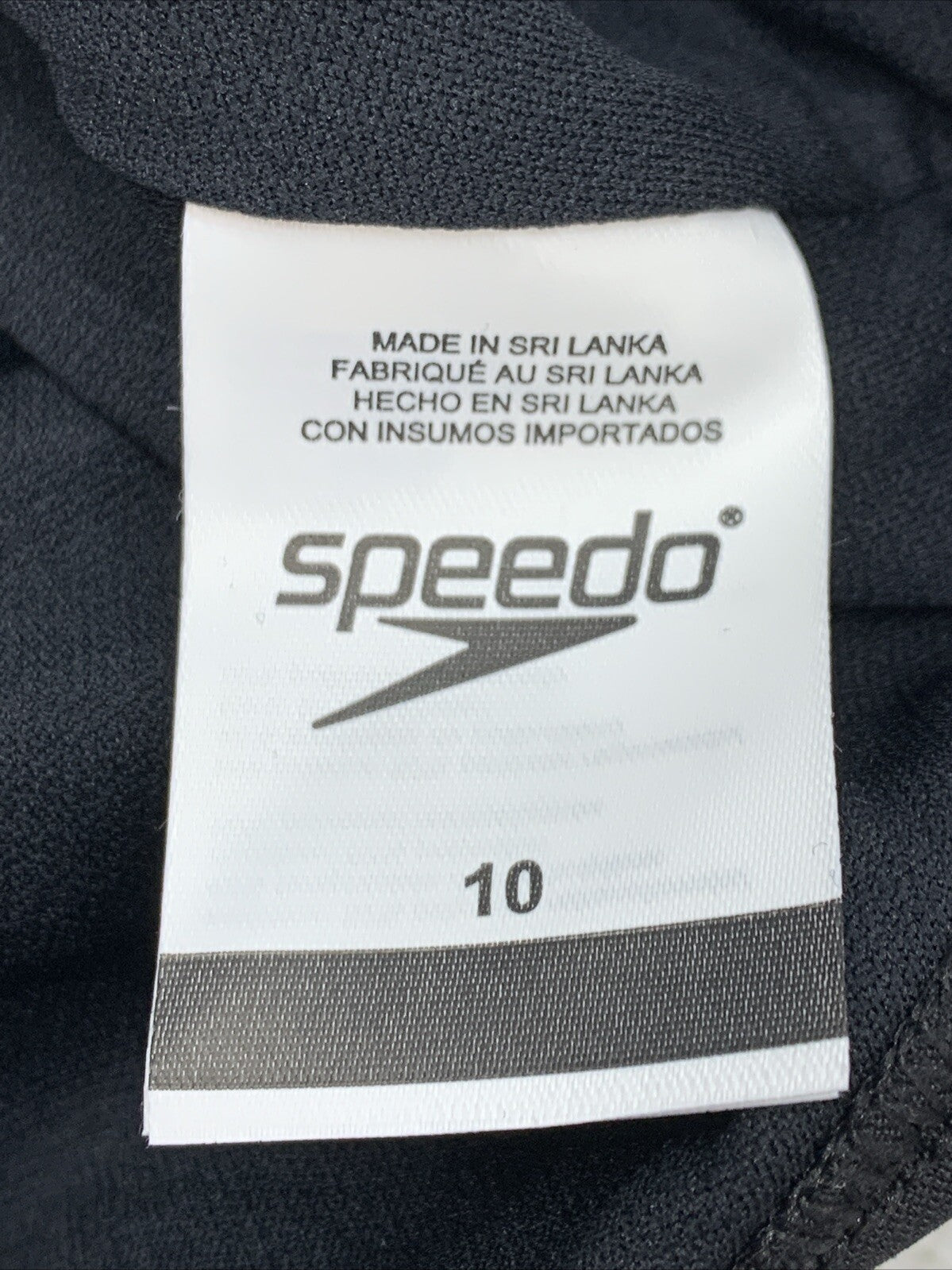 Speedo Standard Swimsuit One Piece Endurance Ultraback Solid Black Swimwear 10