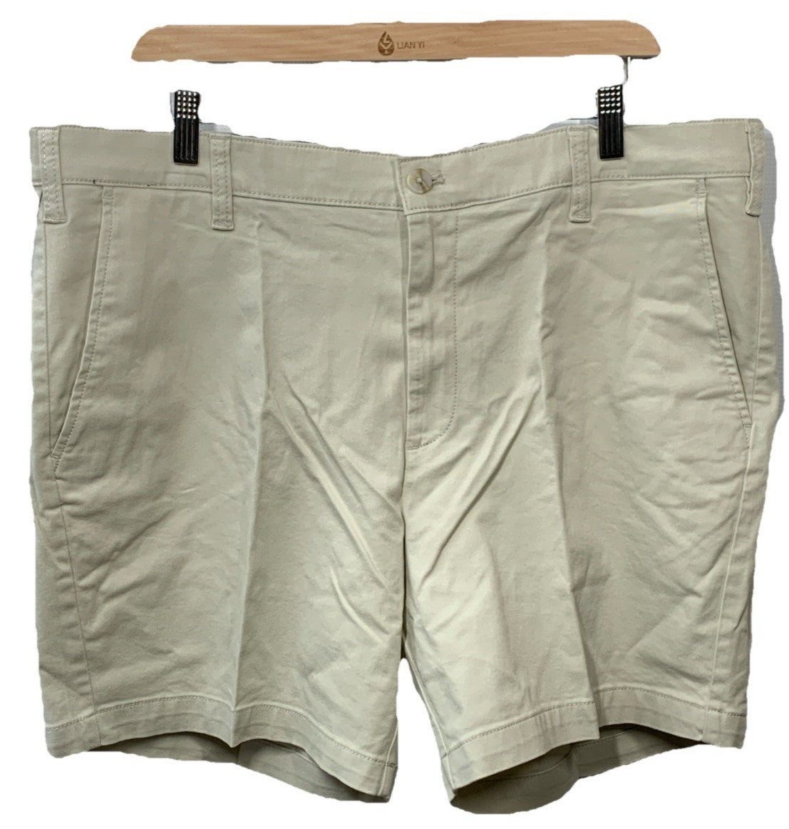 NAUTICA Stretch Twill Classic Fit Performance Deck Shorts Stone 36Wx6L B81003