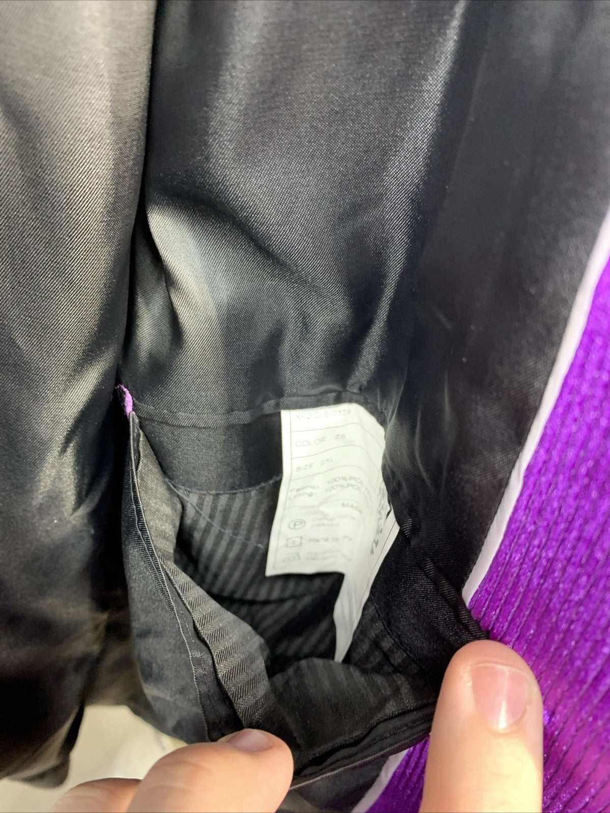 MAGE MALE Mens Suits Velvet Tuxedo Suit Set Slim Fit 2 Piece Size 2XL Purple