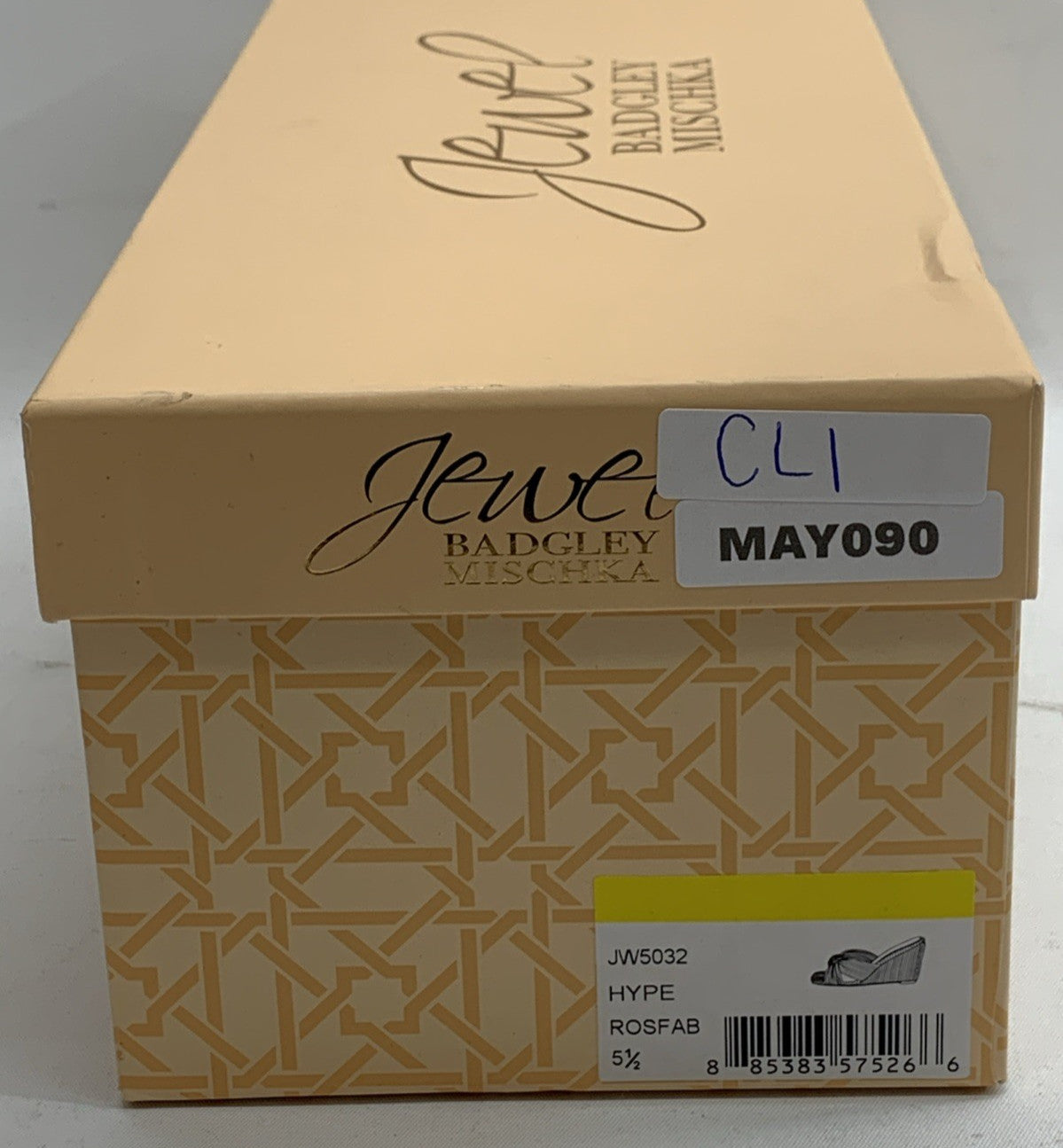 Jewel Badgley Mischka Women HYPE Rose Wedge Heels Sandal Slip-on Size 5.5 JW5032