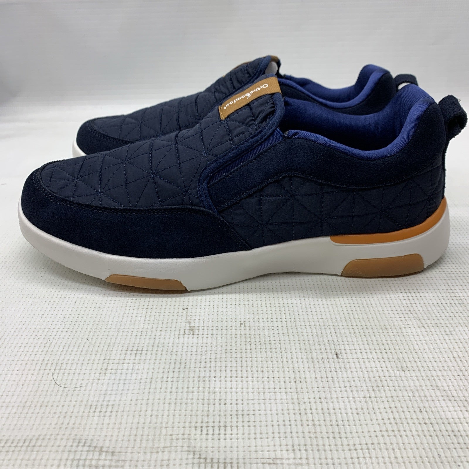 OrthoComfoot Men's Orthopedic Slip On Loafers Walking Shoes with Arch Navy 11